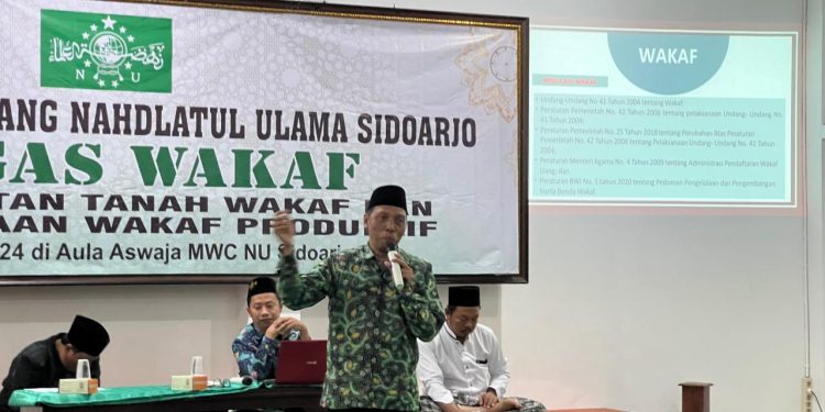 Sosialisasi satgas wakaf MWC NU Sidoarjo kota Ke PRNU dan Takmir Masjid